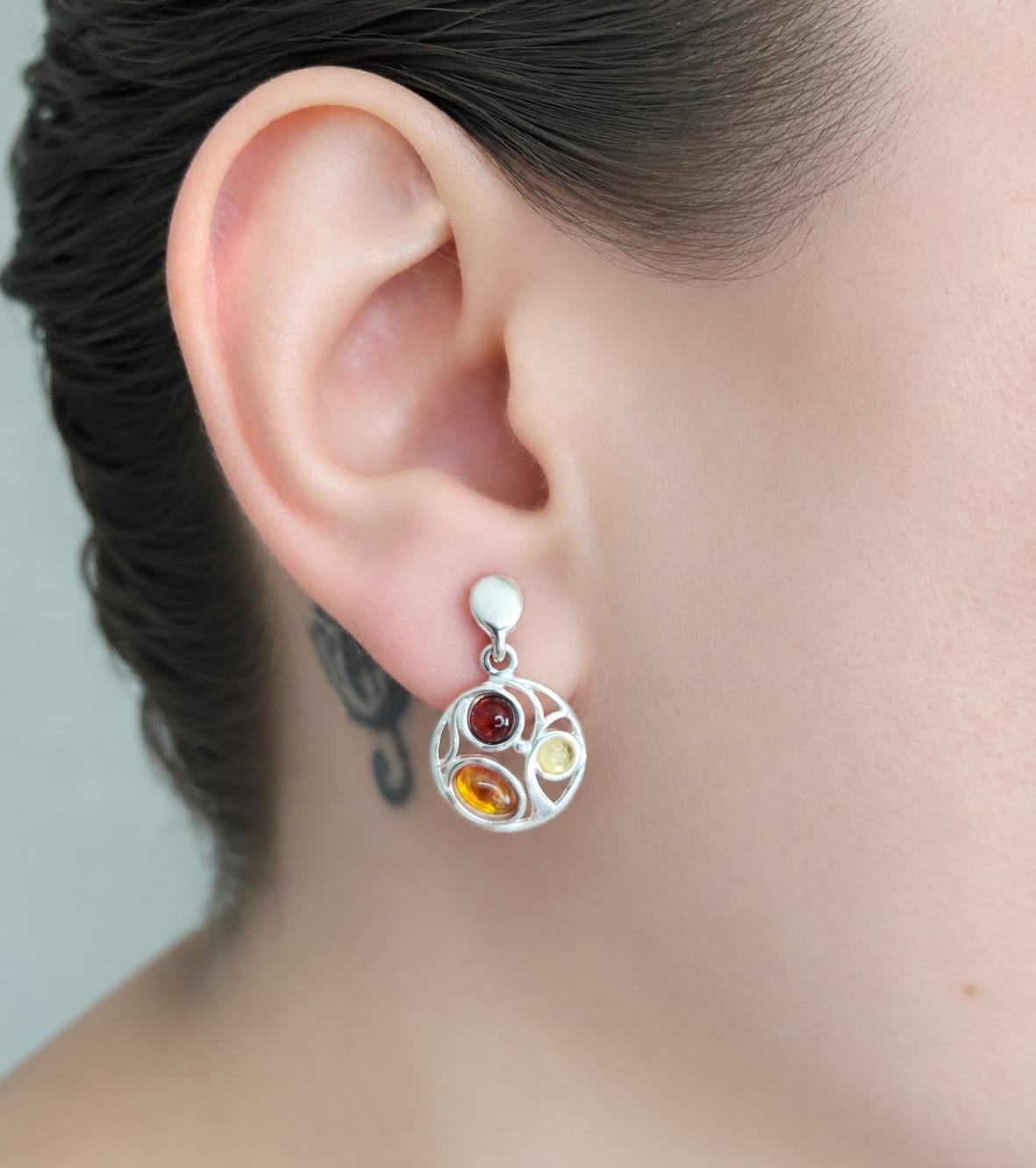 Pendientes de Ambar Triple