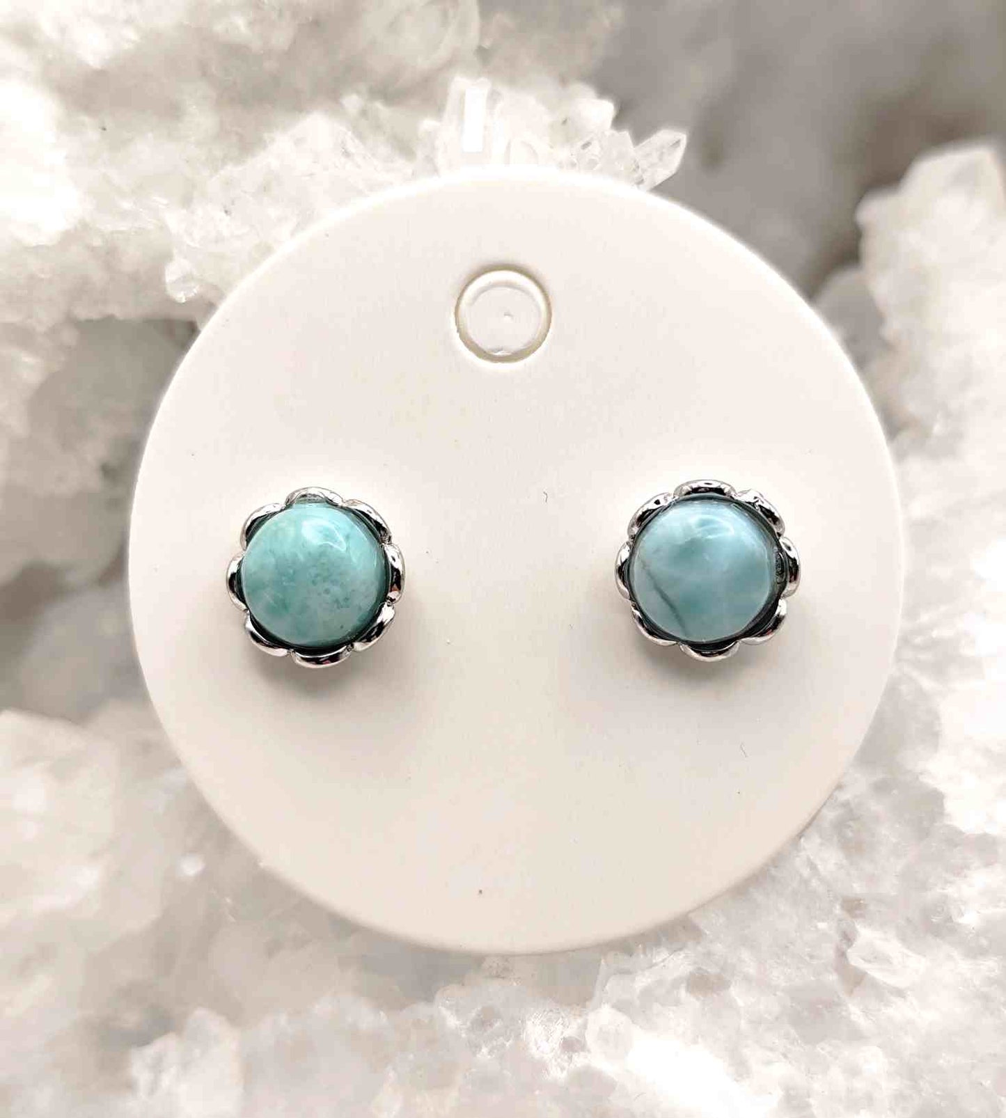 Pendientes de Larimar Azul Claro