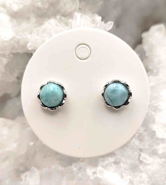 Pendientes de Larimar Azul Claro