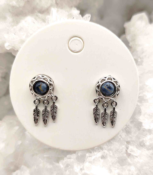Pendientes de Ojo de Tigre Azul
