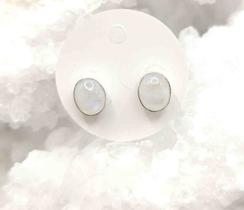 Pendientes de Piedra Luna de Botón