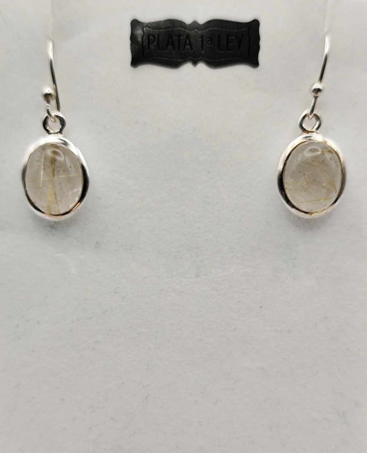 Pendientes de Prehnita de plata