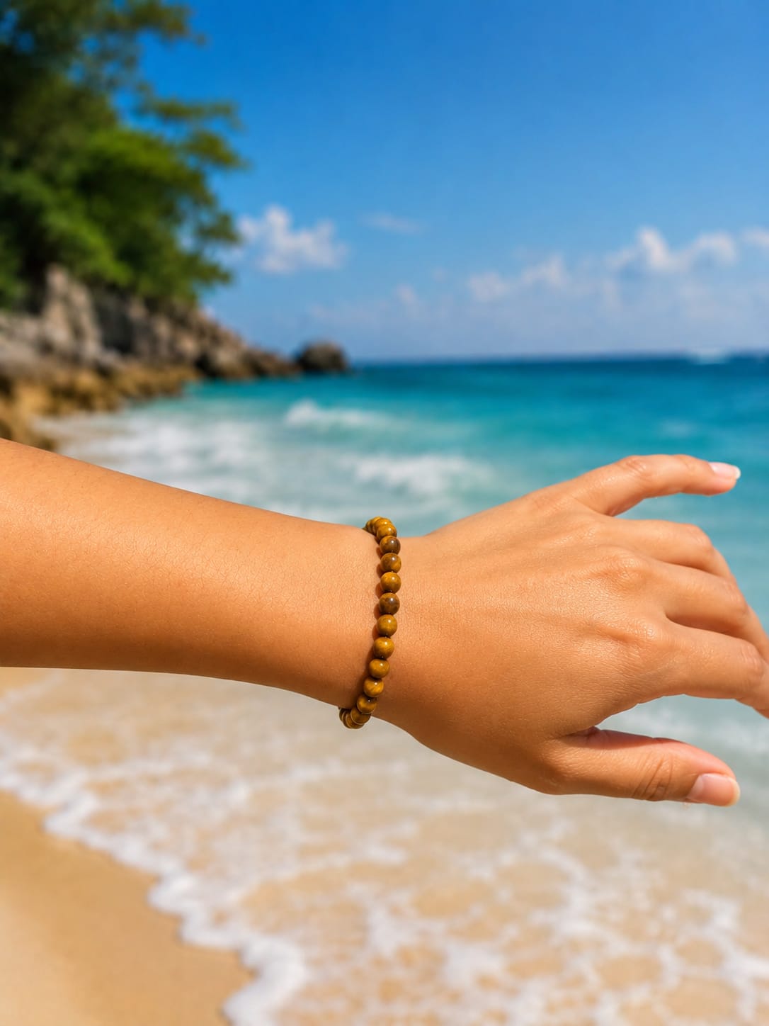 Pulsera de Ojo de Tigre Dorado