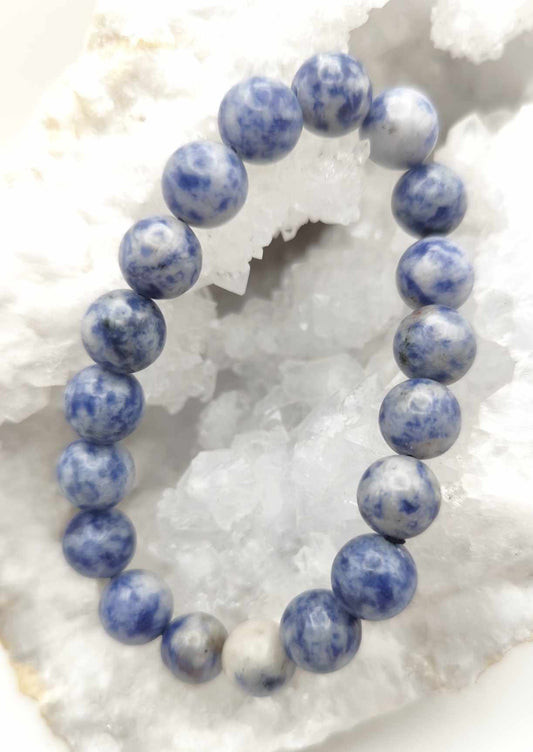 Bracelet en jaspe bleu tacheté