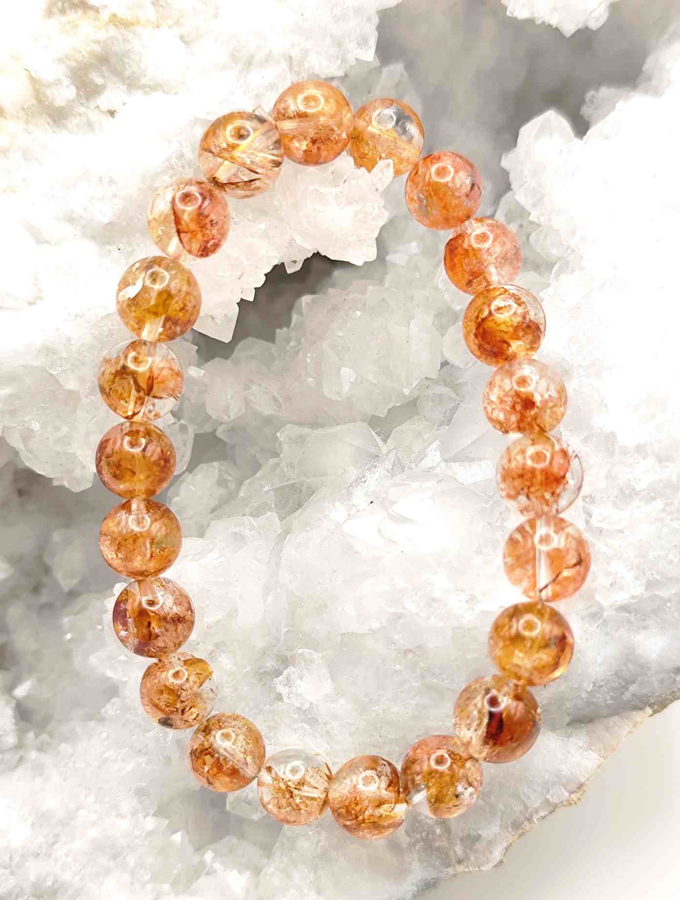 Pulsera de Cuarzo Fuego con Turmalina