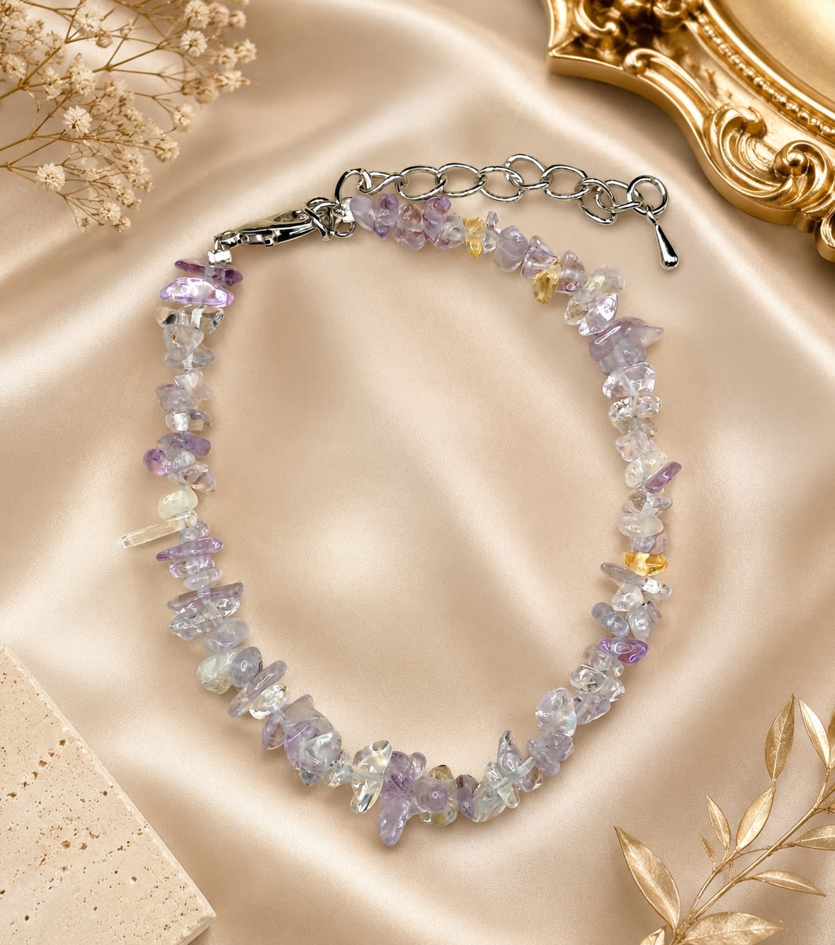 Pulsera de Amatista Citrino Chip