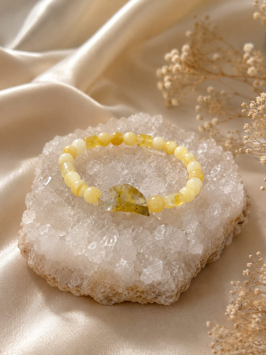 Pulsera de Calcita y Ópalo Amarillo
