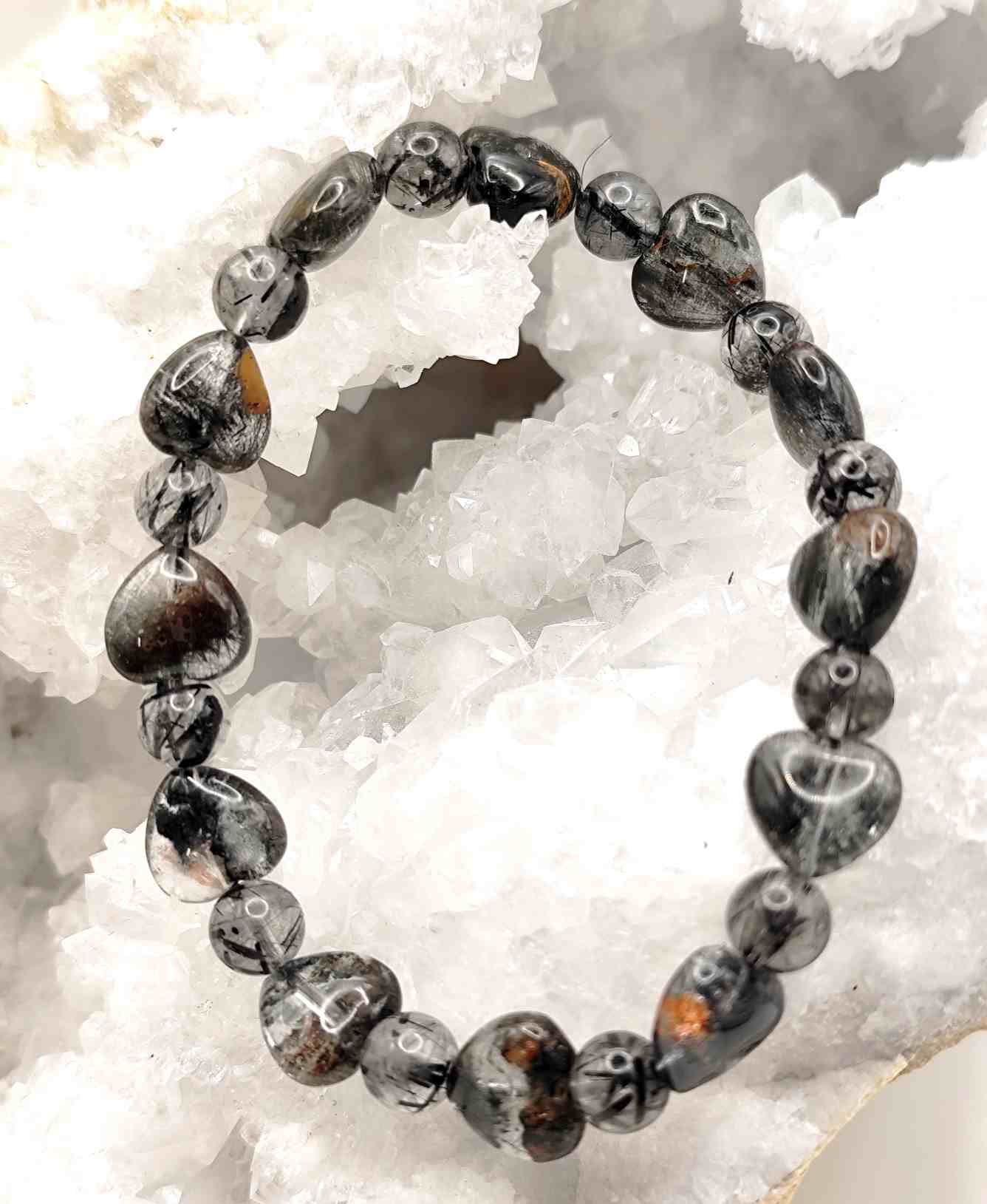 Pulsera de Cuarzo con Turmalina