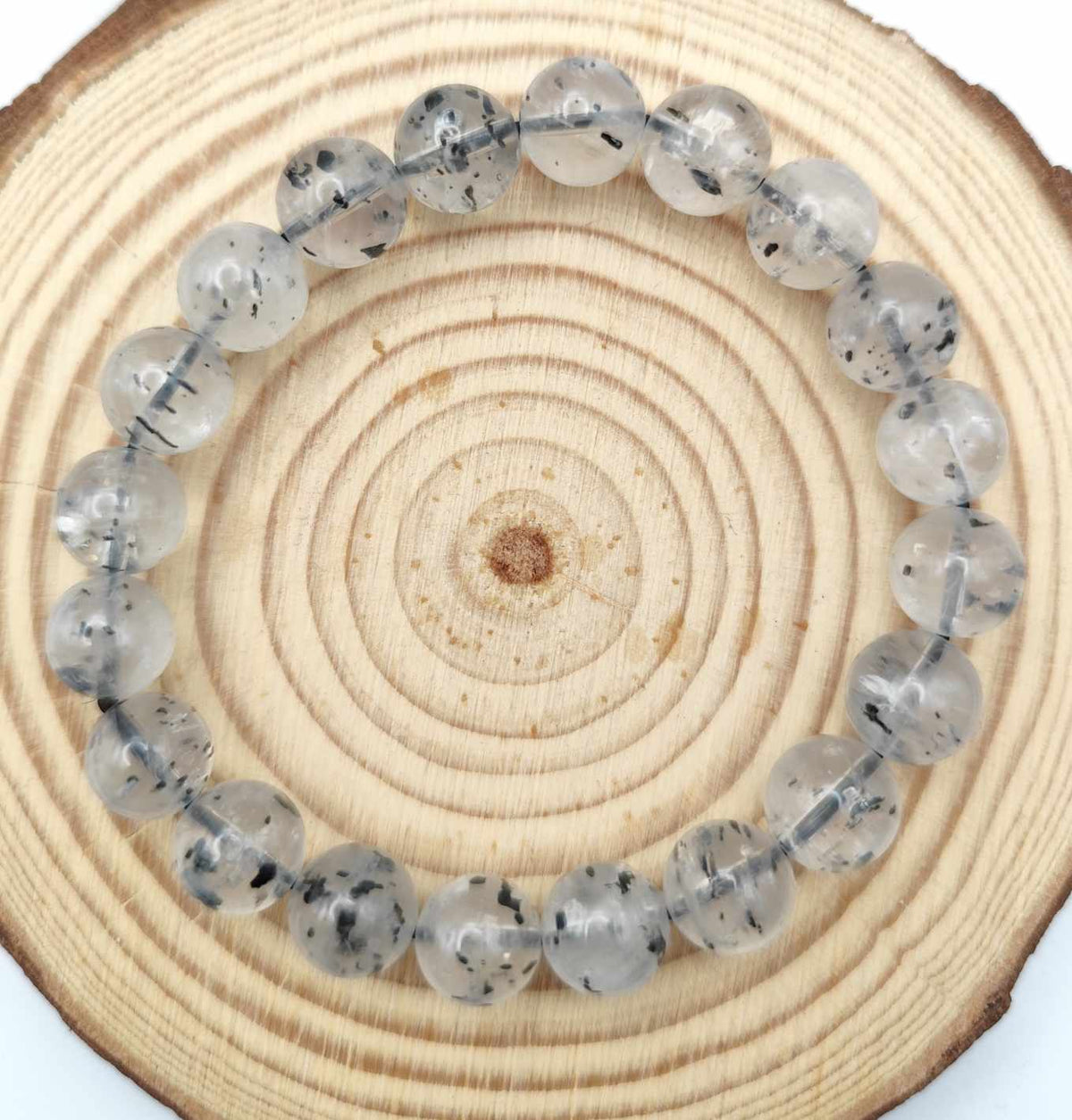 Bracelet en quartz mica noir