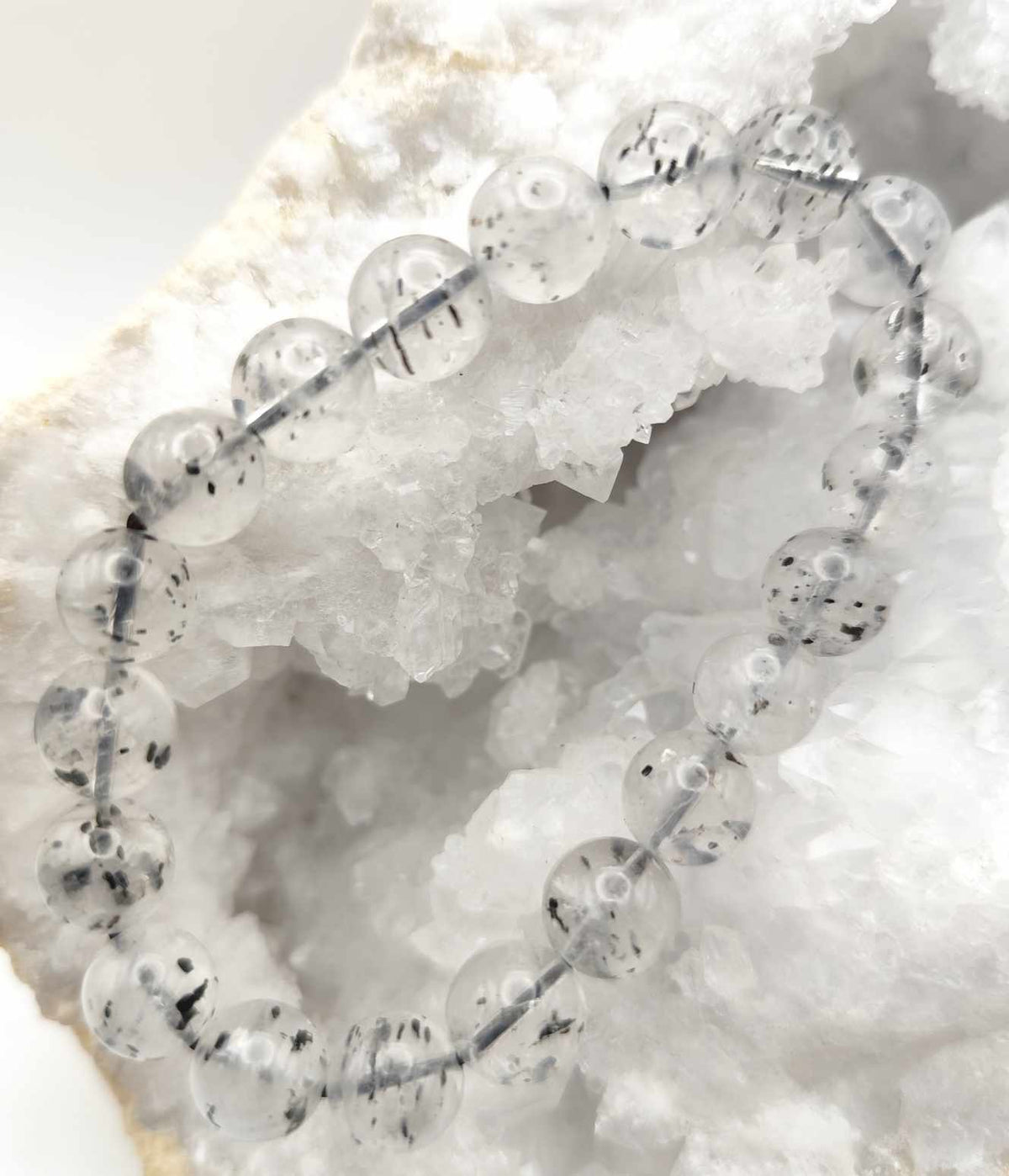Bracelet en quartz mica noir