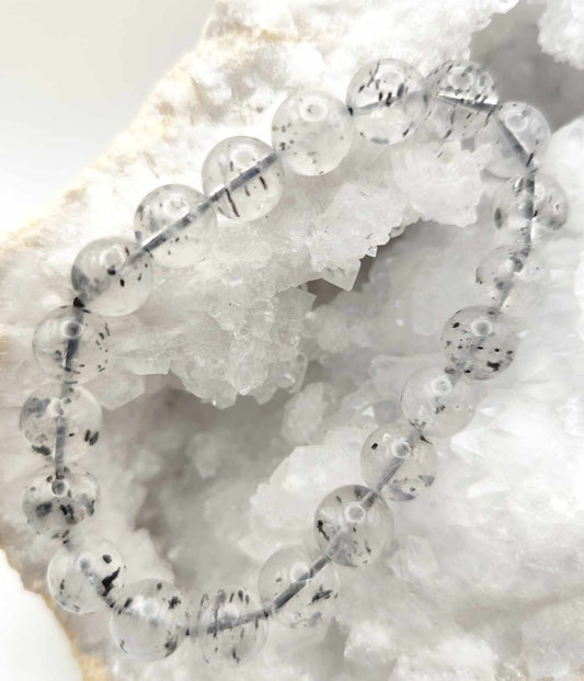 Bracelet en quartz mica noir