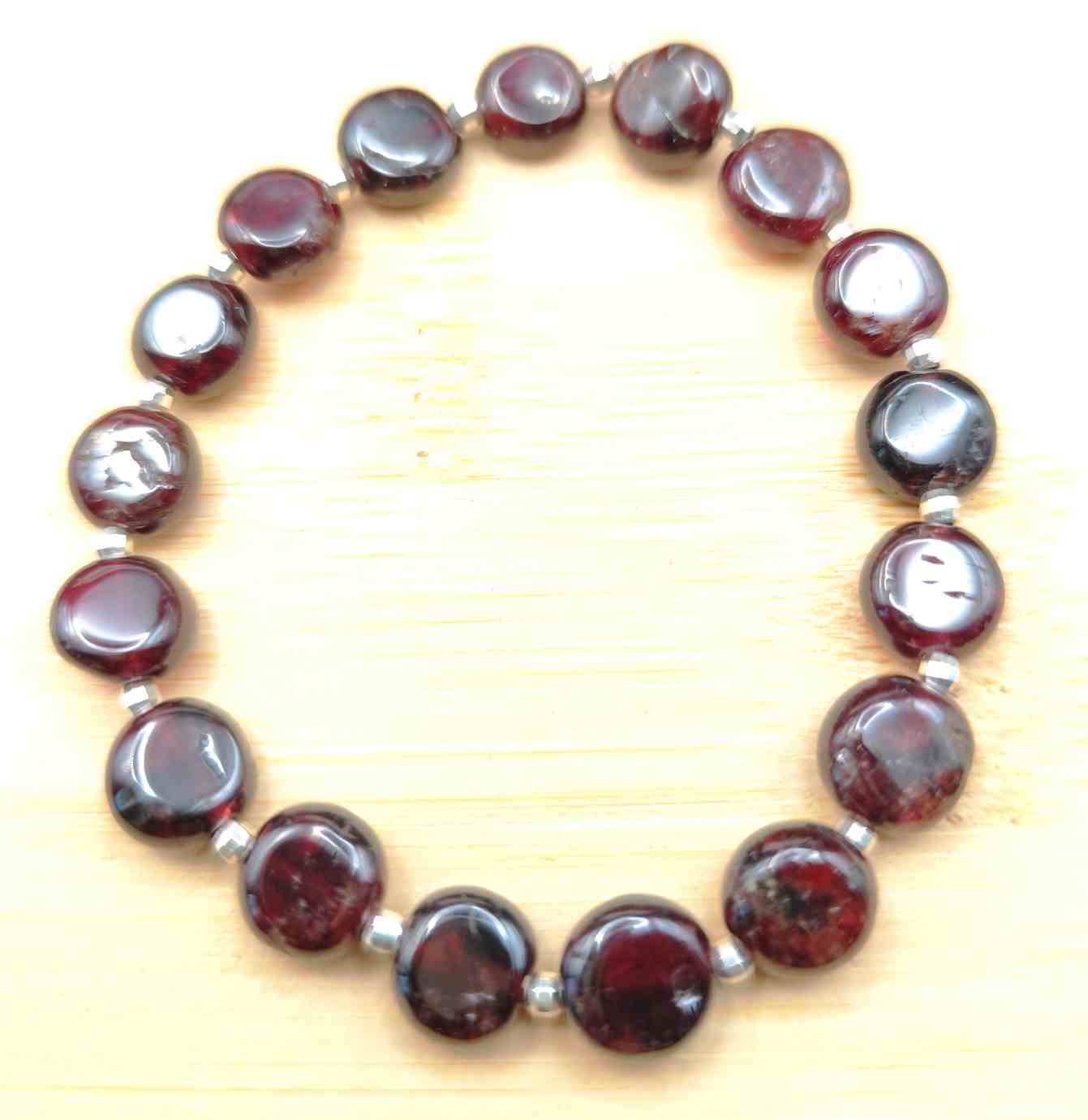 Pulsera de Granate Plata