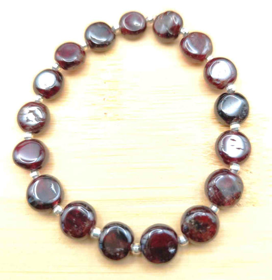 Pulsera de Granate Plata