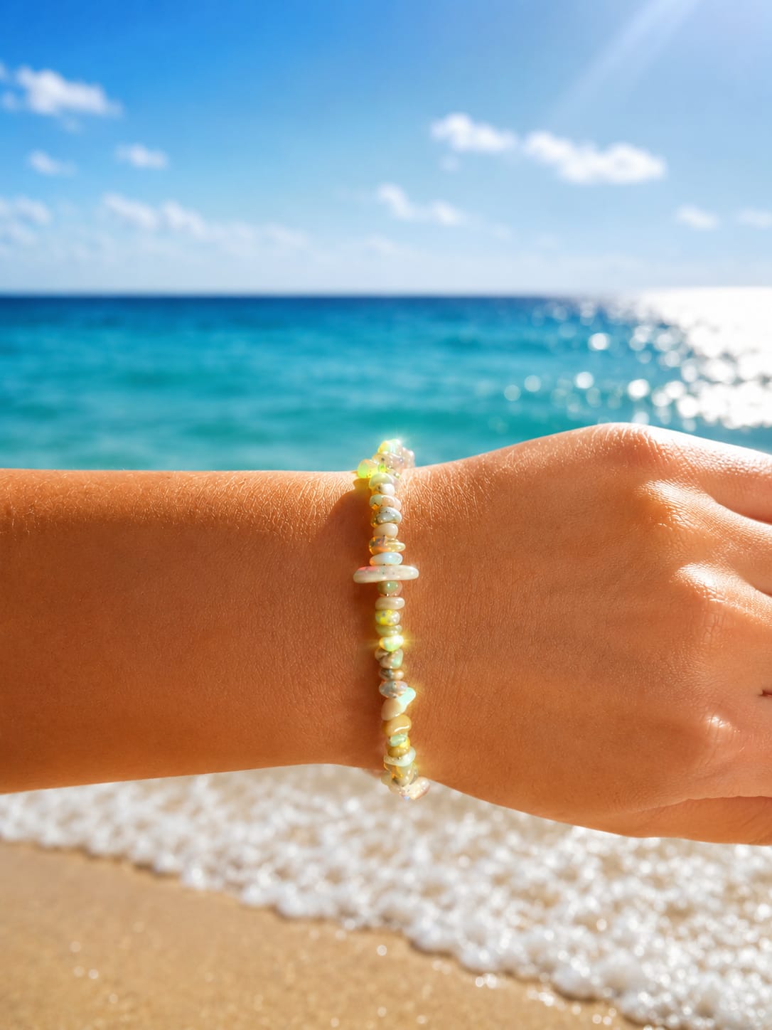 Pulsera de Ópalo con cierre de Plata