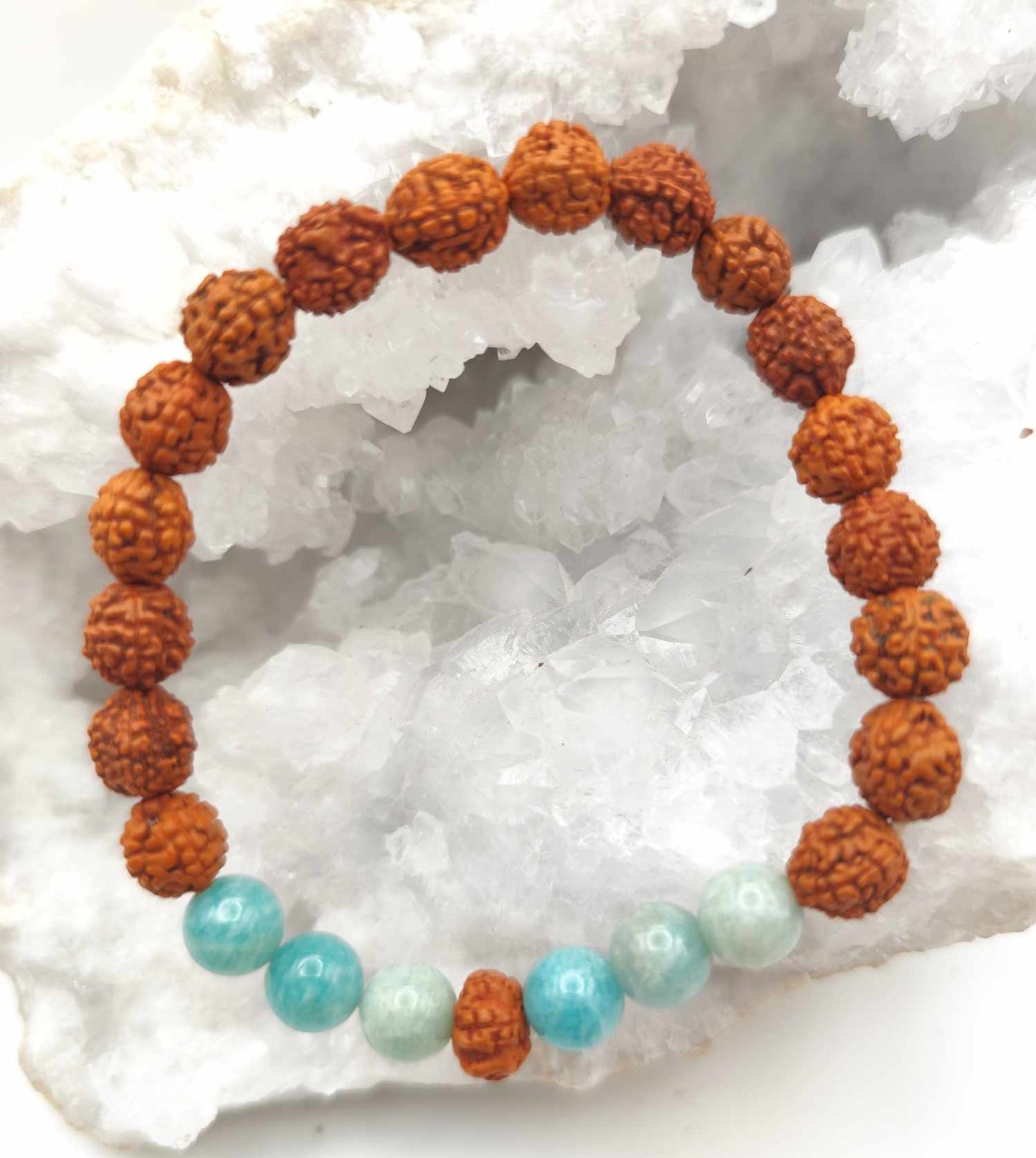 Pulsera de Rudraska y Amazonita