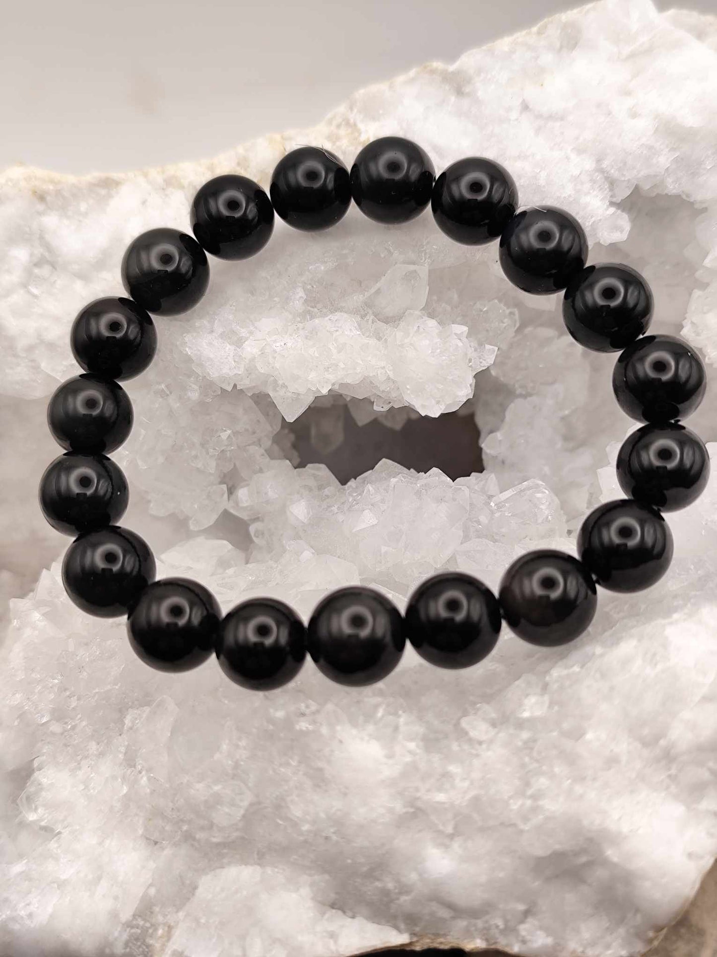 Pulsera de Obsidiana Plateada