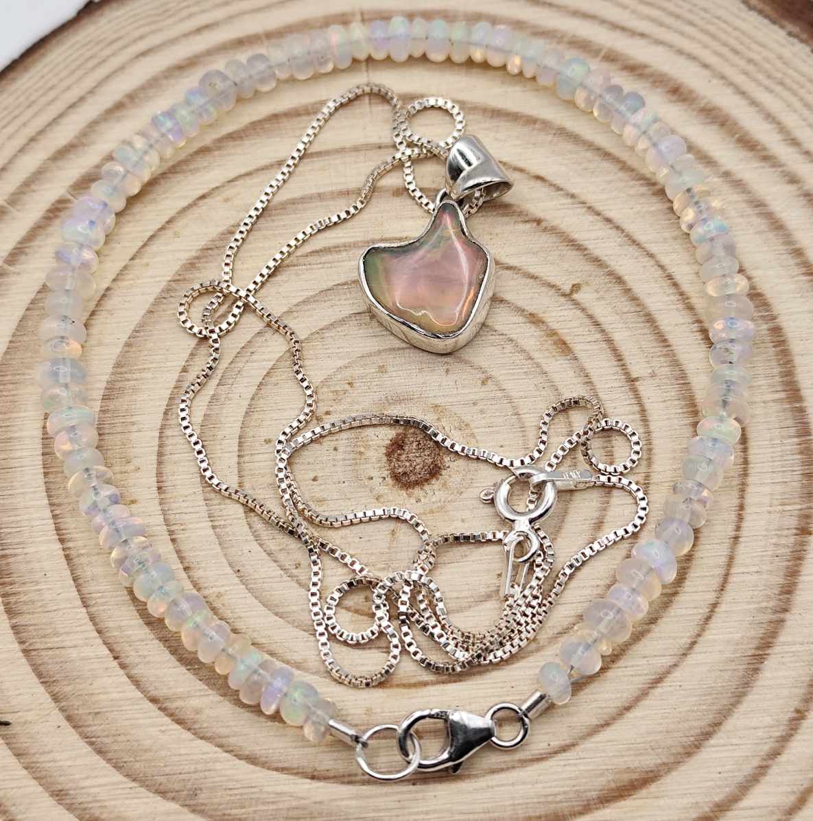 Pulsera + Colgante de Ópalo Etíope