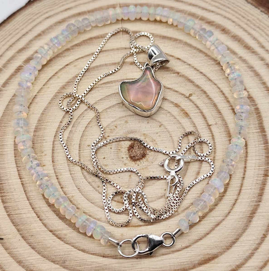 Pulsera + Colgante de Ópalo Etíope