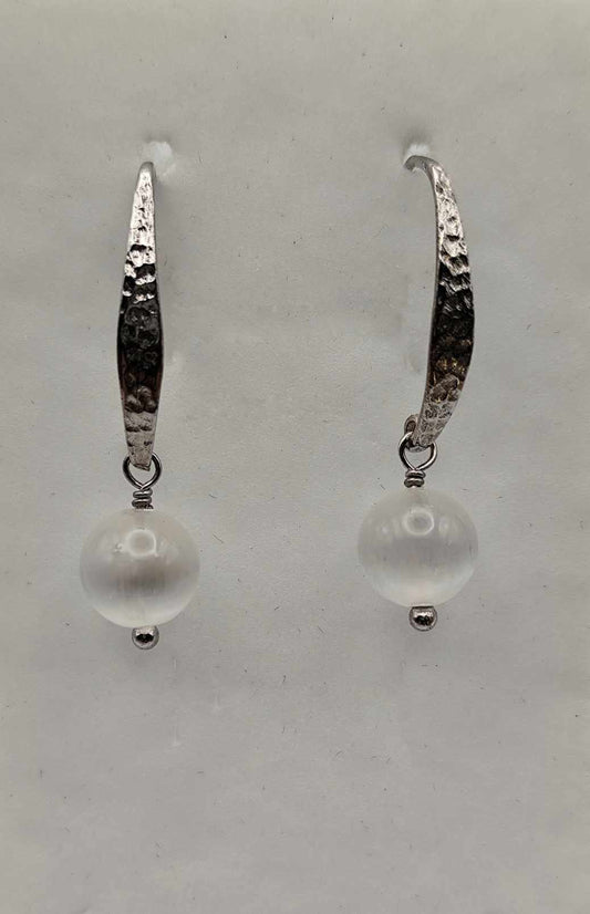 Pendientes de Selenita de plata
